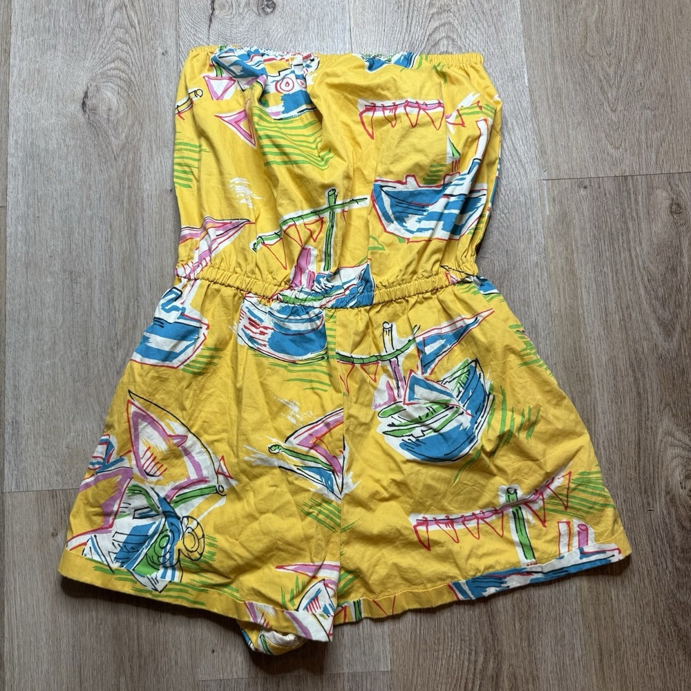 Urban‎ Outfitters Kimchi Blue Palm Beach Strapless Playsuit / Romper Size M